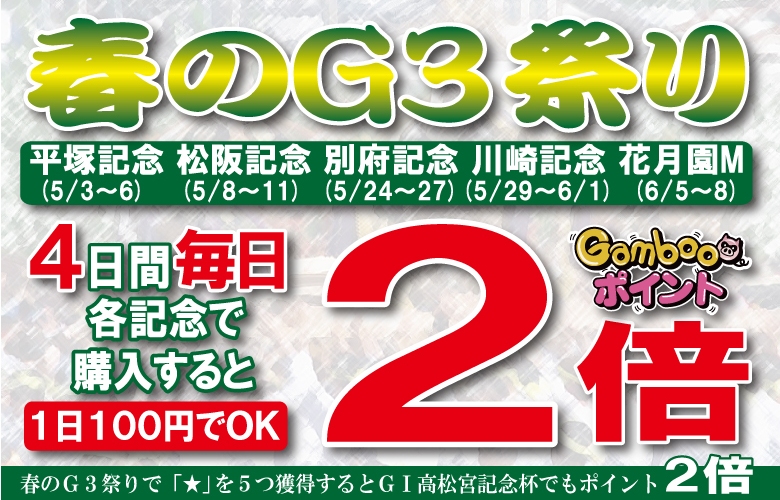 GambooBET競輪 春のG3祭り！Road to 高松宮記念杯！