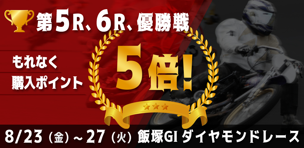 【飯塚GI】対象レースもれなく購入ポイント5倍！