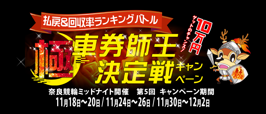 奈良 払戻＆回収率ポイントランキングバトル！極・車券師王決定戦キャンペーン！