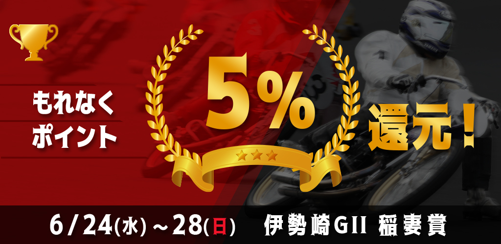 伊勢崎GIIがおトク！もれなく5%還元！