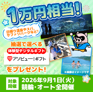 選べる体験型デジタルギフト「アソビュー！ギフト」をプレゼント！(9月)